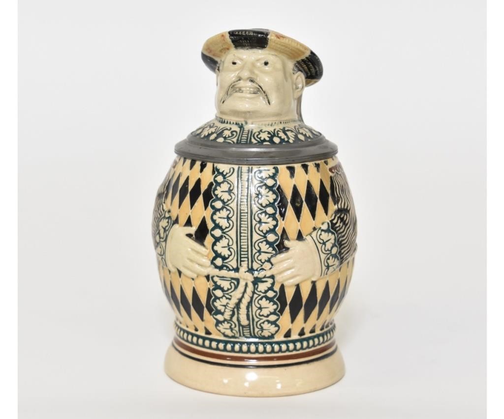 Appraisal: Merkelbach Wick Chinaman pattern character stein litre h x dia