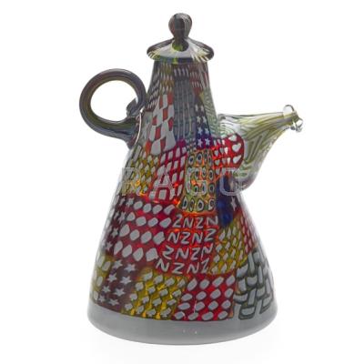 Appraisal: RICHARD MARQUIS b Glass teapot sculpture Crazy Quilt Coffee Pot