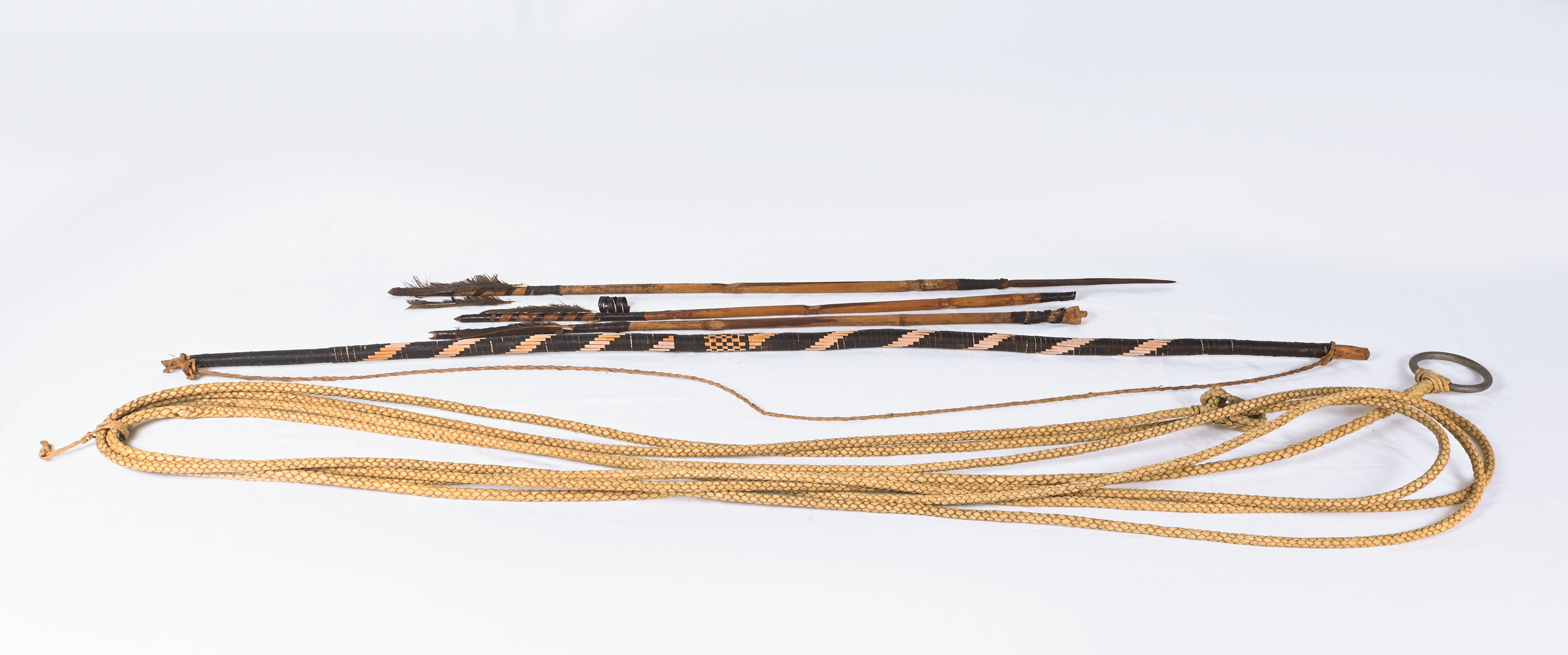 Appraisal: GUARANI ARGENTINE INDIAN BOW ARROW LASSO Comprising - Lasso -