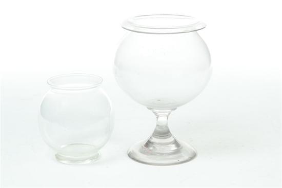 Appraisal: TWO LEECH JARS American or European mid th century Clear