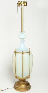 Appraisal: Monumental Murano Opalescent Glass Lamp The whitish body in a