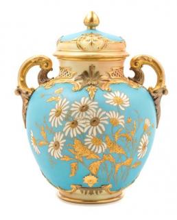 Appraisal: A Royal Worcester Porcelain Covered Vase Height inches A Royal