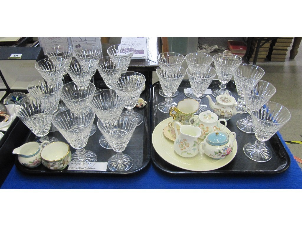 Appraisal: Part suite of Waterford crystal glasses a clock and various