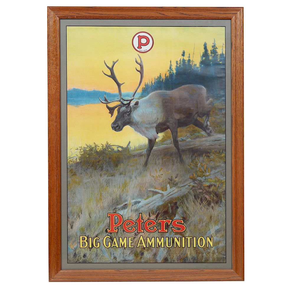 Appraisal: Peters Ammunition Advertising Poster Framed advertising poster for Peters Ammunition