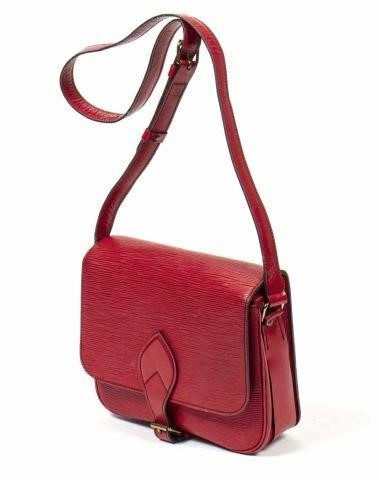 Appraisal: Louis Vuitton Cartouchiere crossbody bag in red Epi leather with