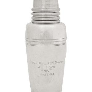 Appraisal: A Tiffany and Co Silver Cocktail Shaker th Century with