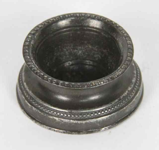 Appraisal: An th Century pewter trencher salt with beaded rim on