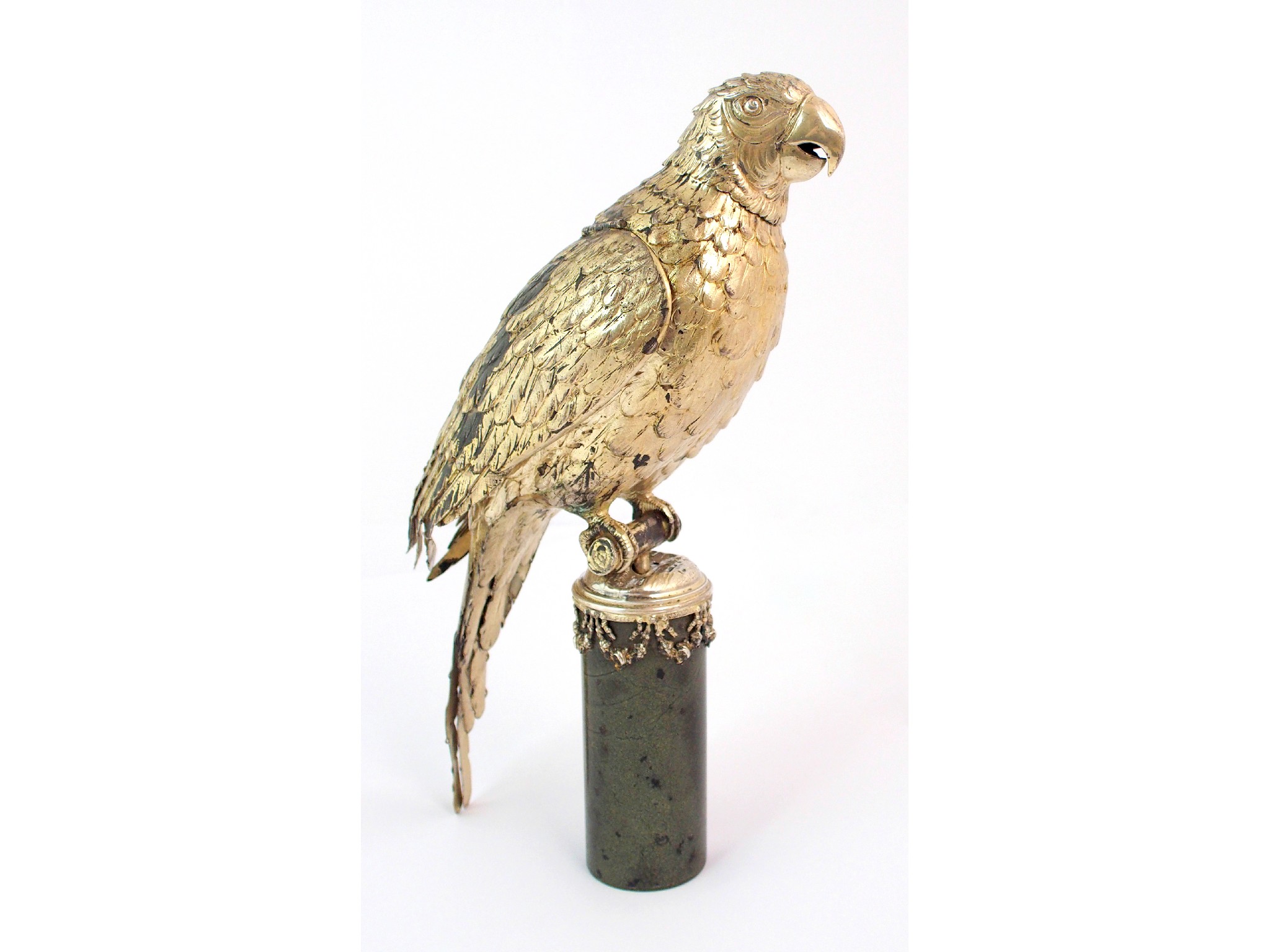 Appraisal: A continental silver figure of a parrotmaker's marks JGP with