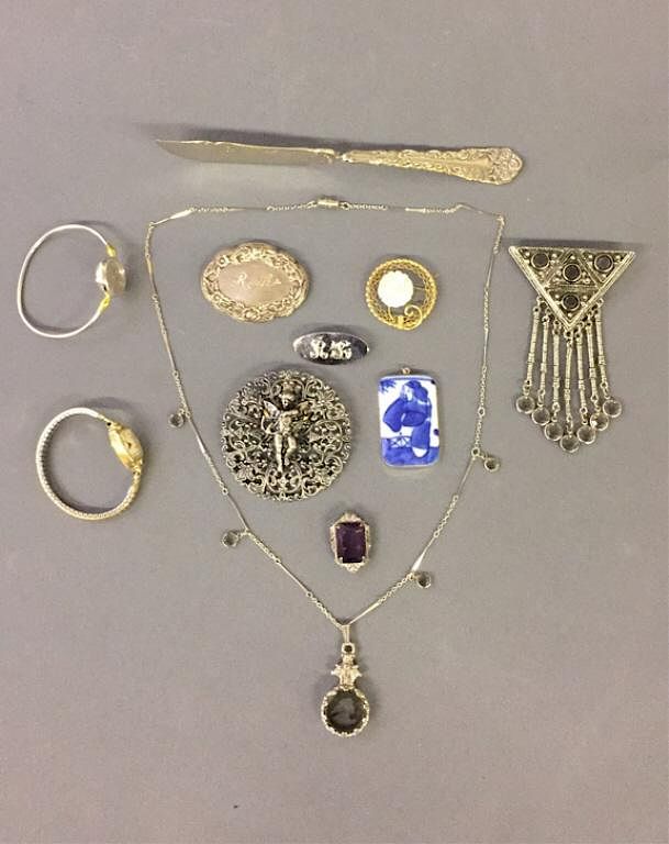 Appraisal: Grouping of Jewelry Grouping of jewelry some marked sterling Chinese