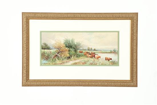 Appraisal: TWO PASTORAL SCENES BY THOMAS ROWDEN UNITED KINGDOM - Watercolor