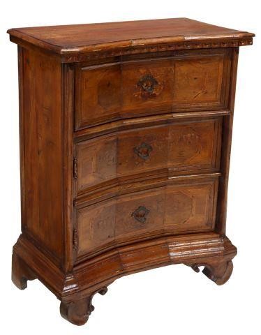 Appraisal: Italian walnut bedside cabinet early th c having shaped top