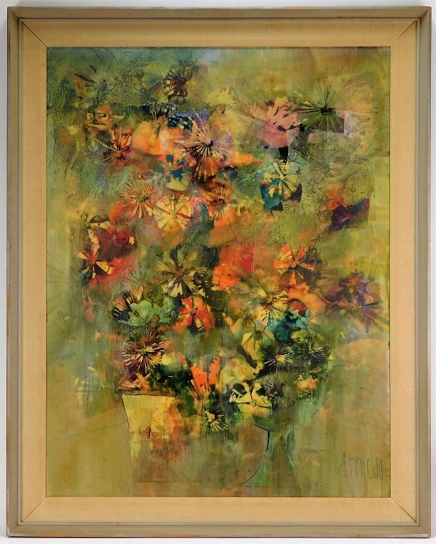 Appraisal: Harry Day Contemporary Abstract Flower Painting Massachusetts New York -