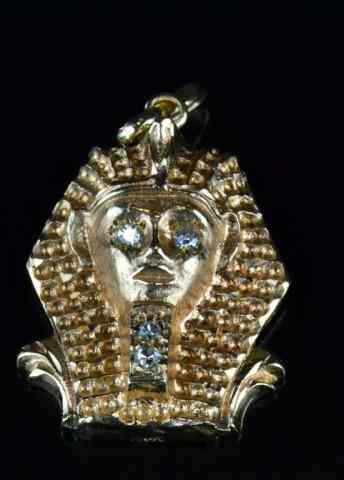 Appraisal: K Rosegold Diamond PendantDepicting a Pharoah with diamond eyes and