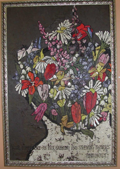 Appraisal: American School Mid- th Century April Flowers oil on panel