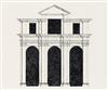 Appraisal: EDWARD GOREY pen and ink set designs of architectural structures