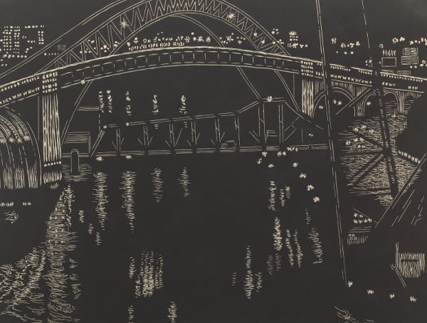 Appraisal: YVONNE JACQUETTE AMERICAN B x Bridges Over Cuyahoga River Cleveland