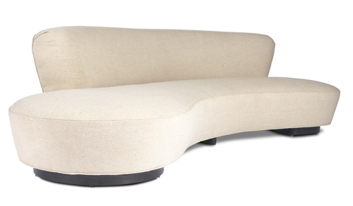 Appraisal: VLADIMIR KAGAN Cloud sofa in ivory wool upholstery x x