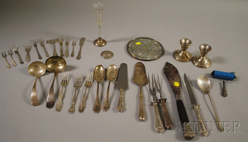 Appraisal: Group of Assorted Sterling Silver and Silver-plated Flatware and Serving