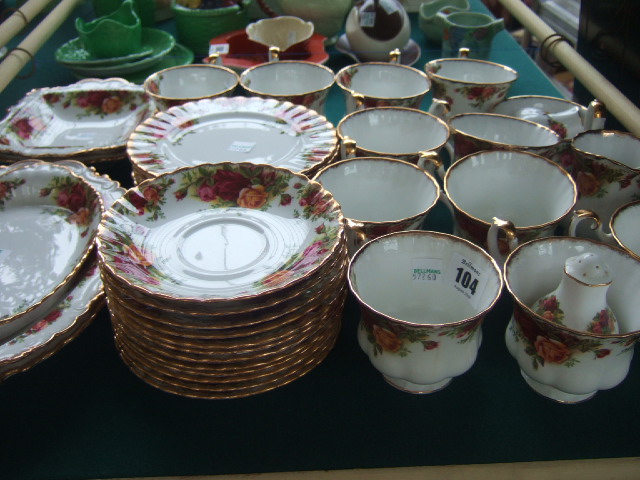 Appraisal: A Royal Albert 'Old Country Roses' pattern part tea service