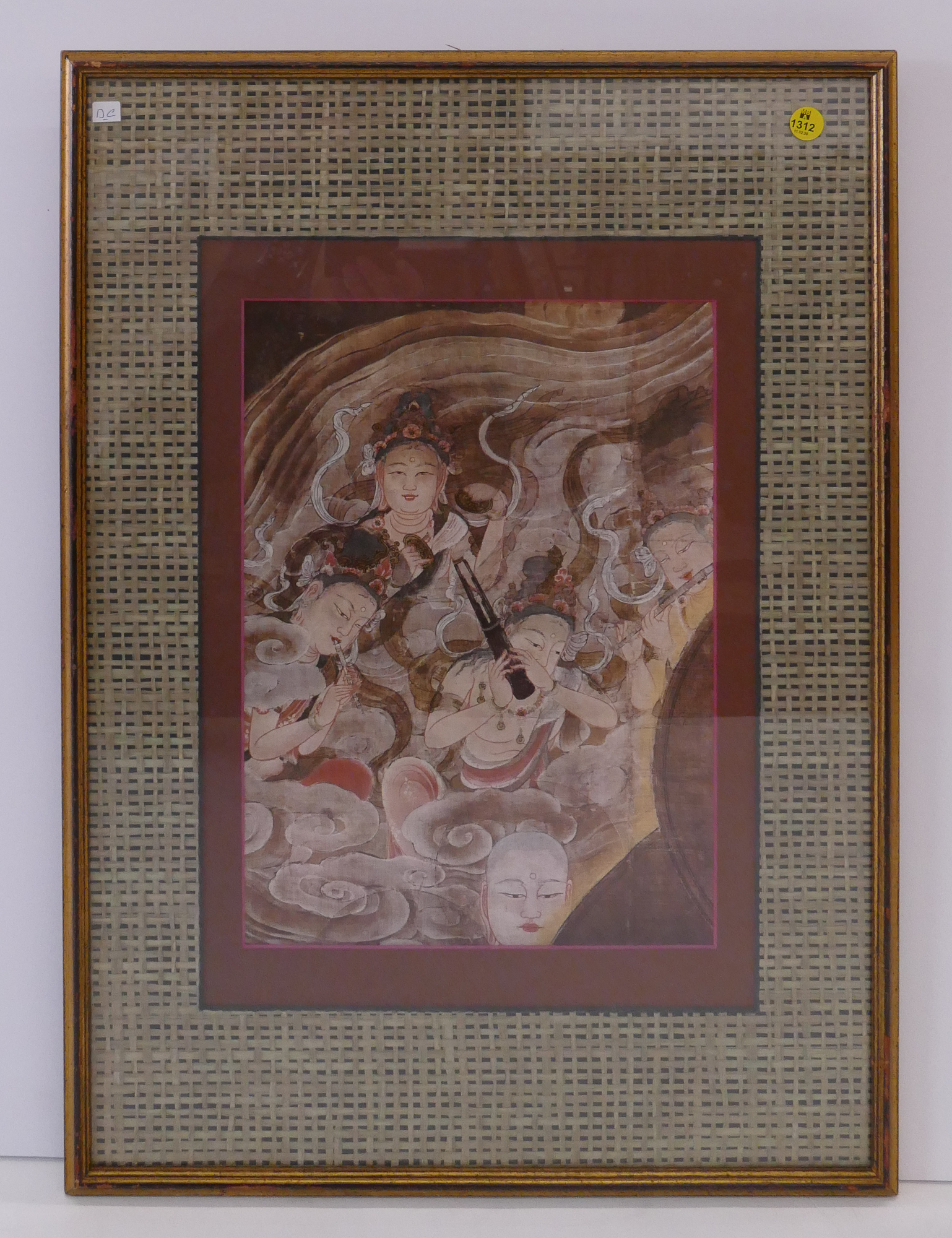 Appraisal: Chinese Guanyins Print Framed- x '' Flagg