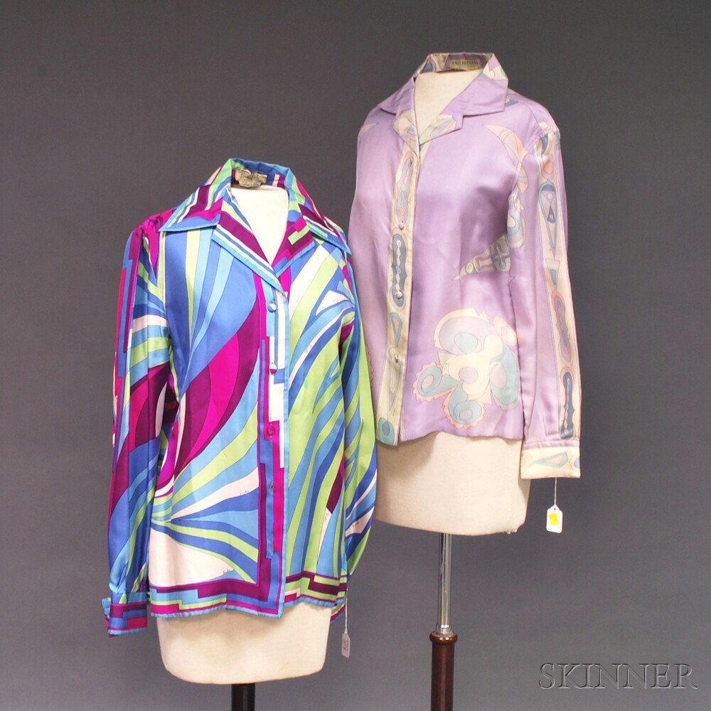 Appraisal: Two Emilio Pucci Silk Lady's Blouses Florence Italy retailed by