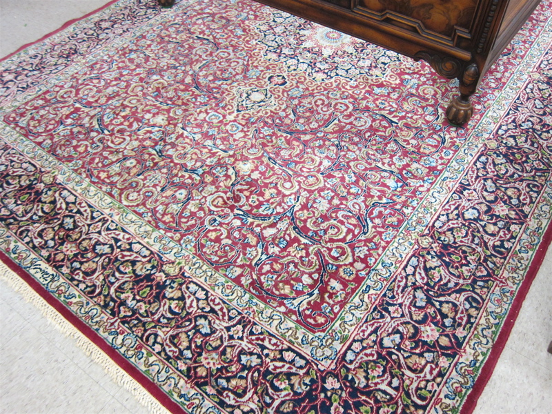 Appraisal: PERSIAN KERMAN CARPET Kerman Province southeastern Iran floral and central