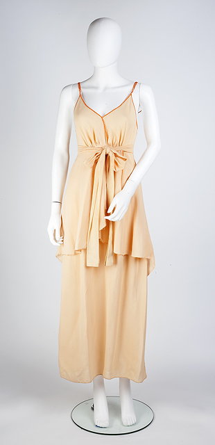 Appraisal: A s peach crepe negligee theatrical costume worn by Judi