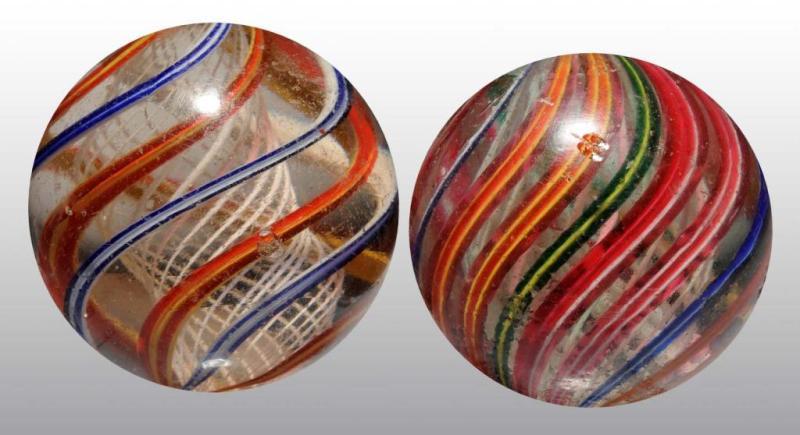 Appraisal: Lot of Large Latticino Swirl Marbles Description Includes one white