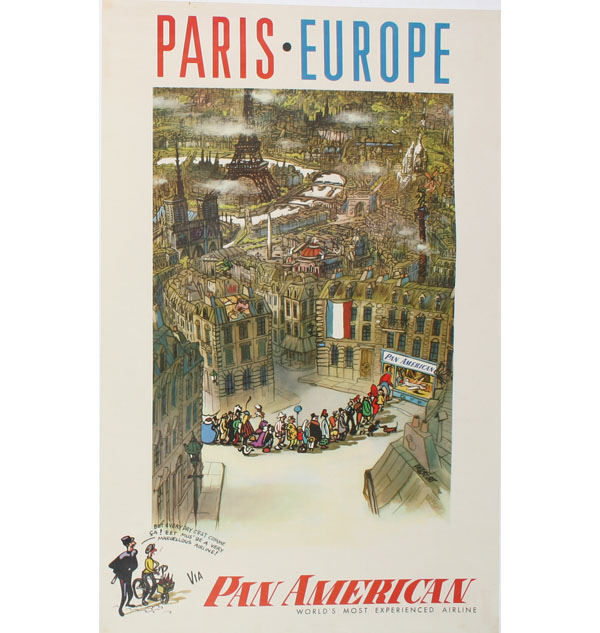 Appraisal: Prescott American th century Pan American to Paris vintage travel