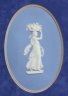 Appraisal: Wedgwood Solid Light Blue Jasper Plaque England late th century