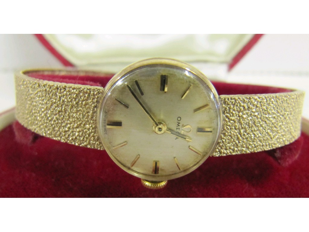 Appraisal: Ladies ct gold Omega wrist watch with cream dial gilt