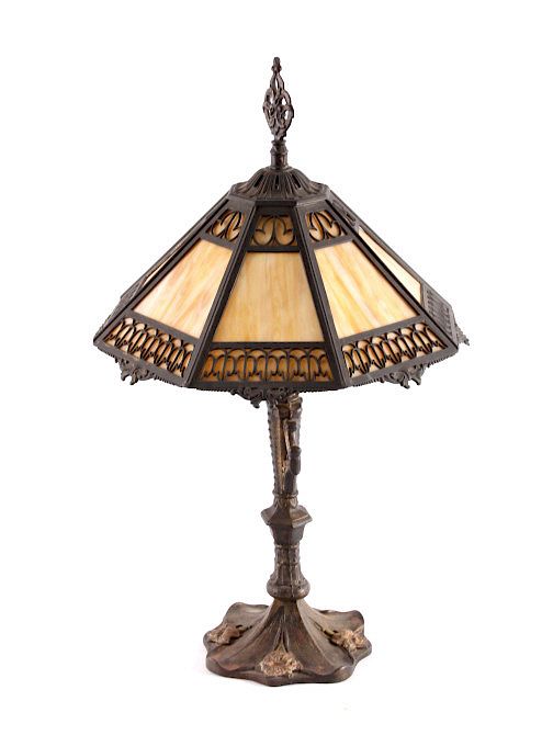 Appraisal: Antique Slag Glass Lamp For sale in this lot we