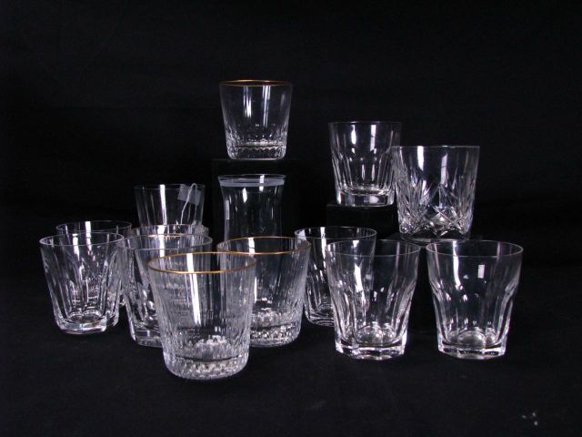 Appraisal: Group of crystal bar ware including set of four ribbed