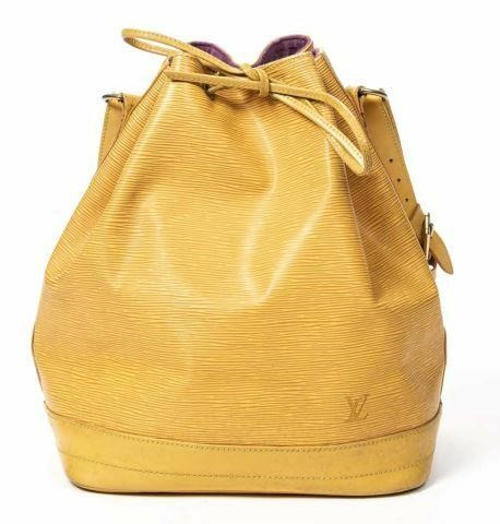 Appraisal: Louis Vuitton Noe GM bucket bag in yellow Epi leather