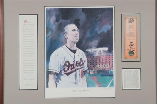 Appraisal: CAL RIPKEN MEMORABILIA Signed and numbered Limited edition print of