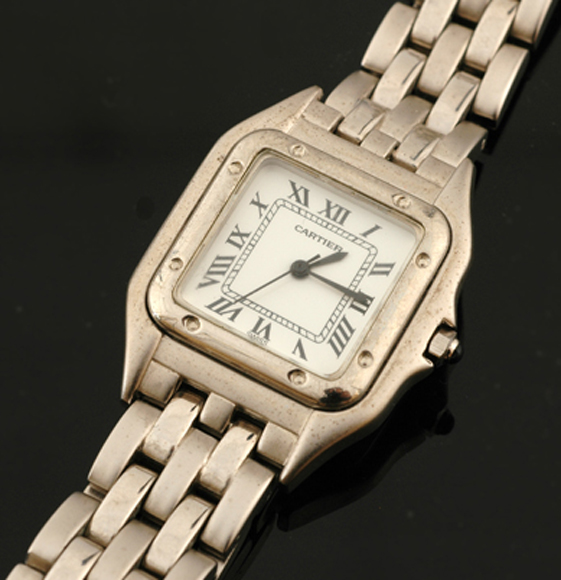 Appraisal: CARTIER COPY TANK WATCH TO STAINLESS STEEL CASE AND BANDS