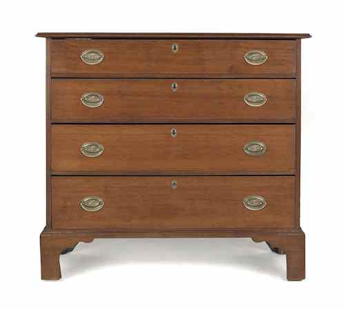 Appraisal: New England Chippendale birch chest of drawers late th c