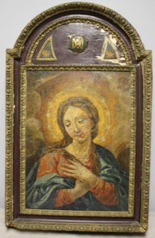 Appraisal: Antique Continental Framed Micro Mosaic of theMadonna A magnificent and