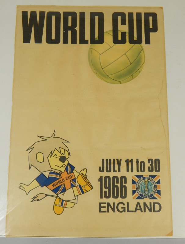 Appraisal: An original football World Cup Tournament poster depicting World Cup