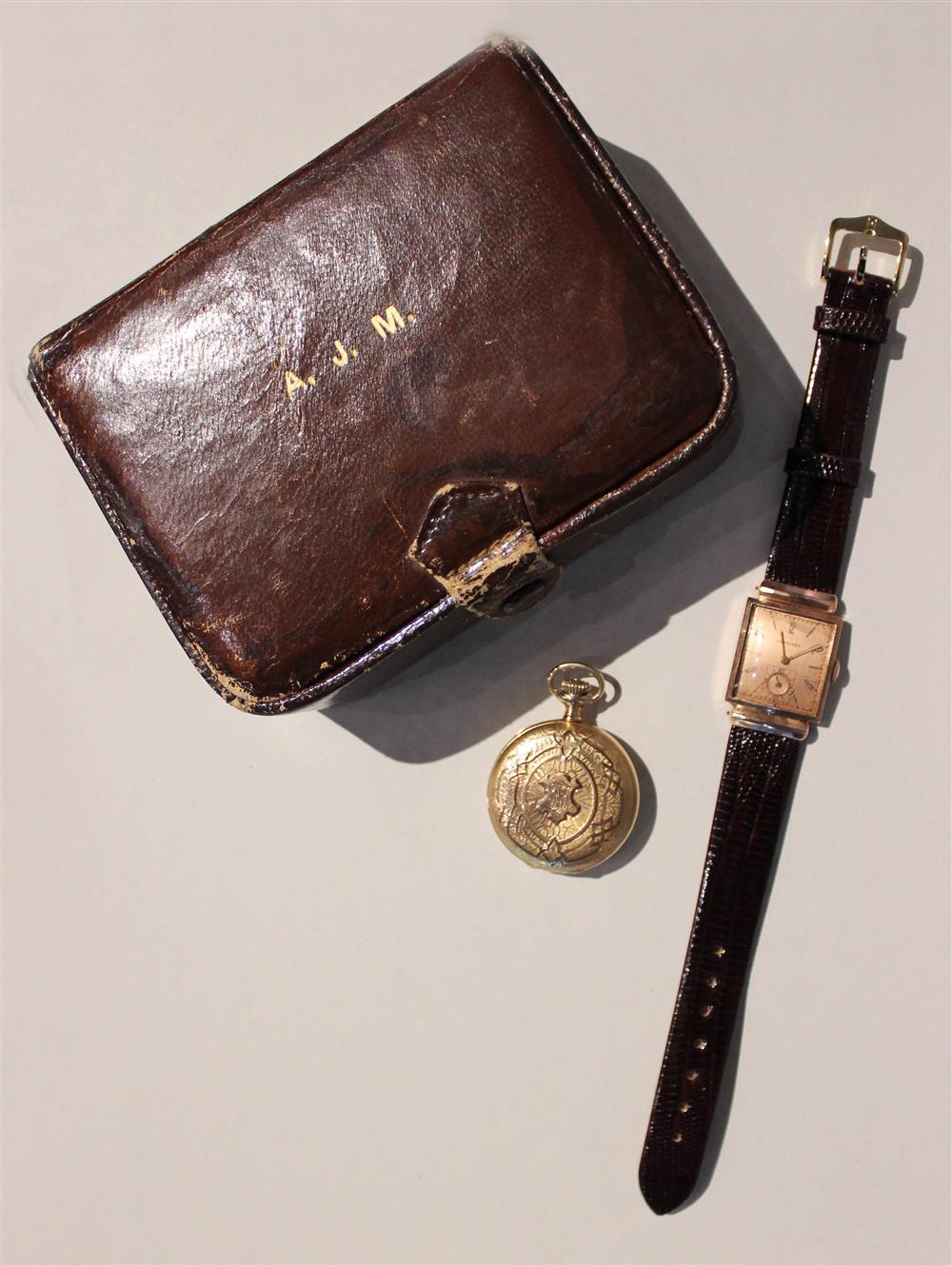 Appraisal: LONGINES ROSE GOLD WATCH AND MILTON BAER GOLD POCKET WATCH