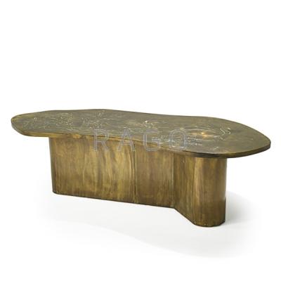 Appraisal: PHILIP AND KELVIN LaVERNE Coffee table New York s Etched