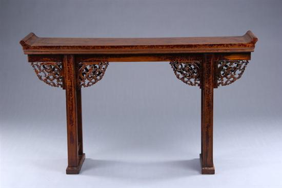 Appraisal: CHINESE LACQUERED WALNUT ALTAR TABLE th century Shanxi province -