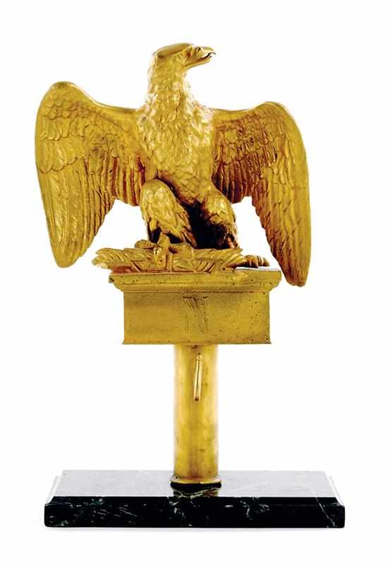 Appraisal: French Imperial Eagle battle staff ornament th century right facing