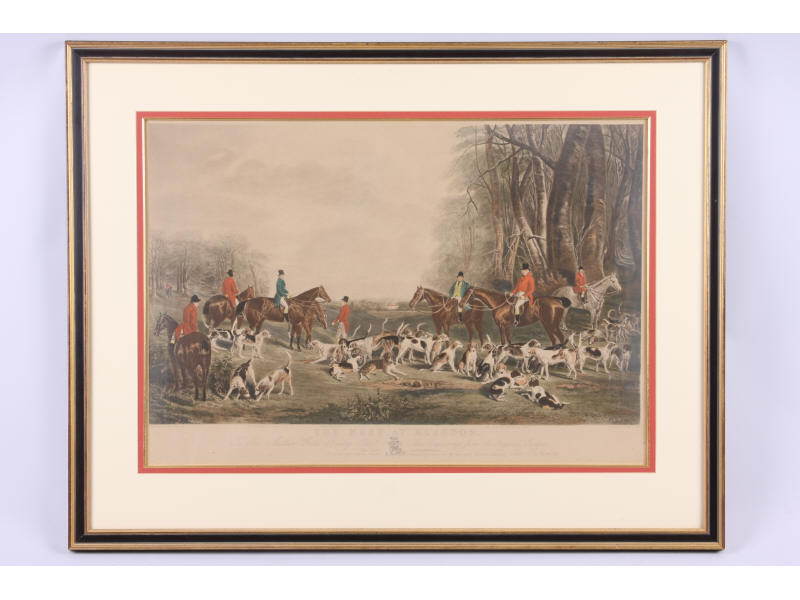 Appraisal: Antique Thomas Lupton Fox Hunt Engraving The Meet at Blagdon