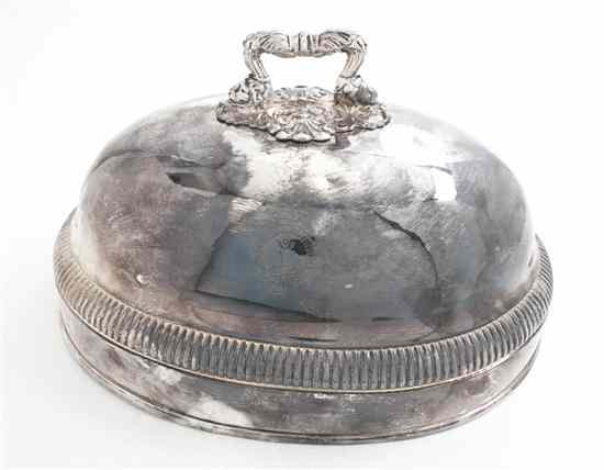 Appraisal: A George III Silverplate Cloche Matthew Boulton circa of oval