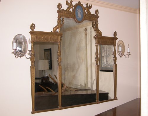 Appraisal: Title English Carved and Gilded Over-Mantel Mirror Date second-half th