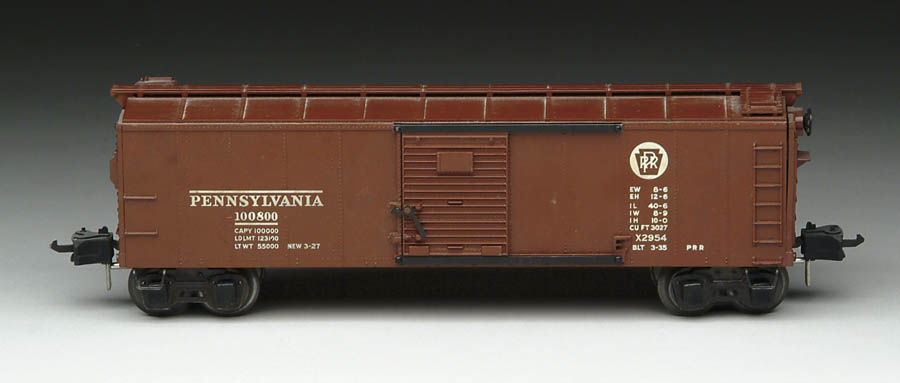 Appraisal: LIONEL O GAUGE SEMI-SCALE BOX CAR Pennsylvanian Box Car in