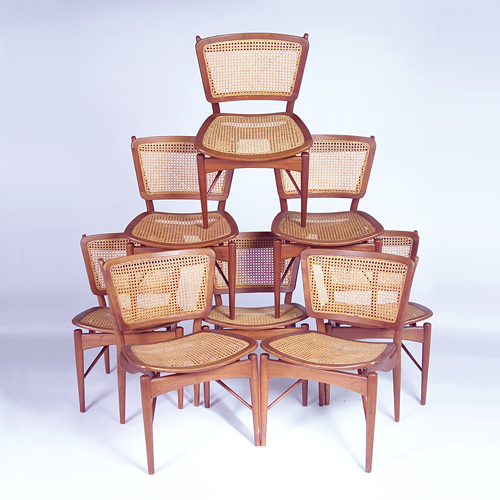 Appraisal: FINN JUHL BAKER Set of eight dining side chairs in