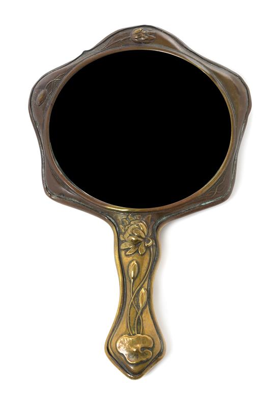 Appraisal: Sale Lot An Art Nouveau Copper Clad Hand Mirror having