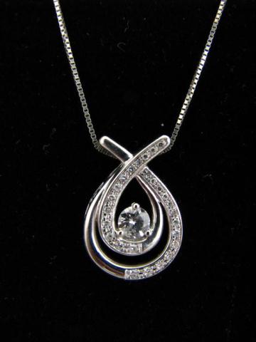 Appraisal: Lady's k WG Diamond double pear shape design necklace ct